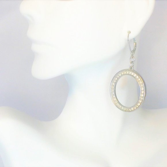 Elegant Round Halo Pendant & Circle Drop Earrings Jewelry Gift Set - Picture 1 of 5